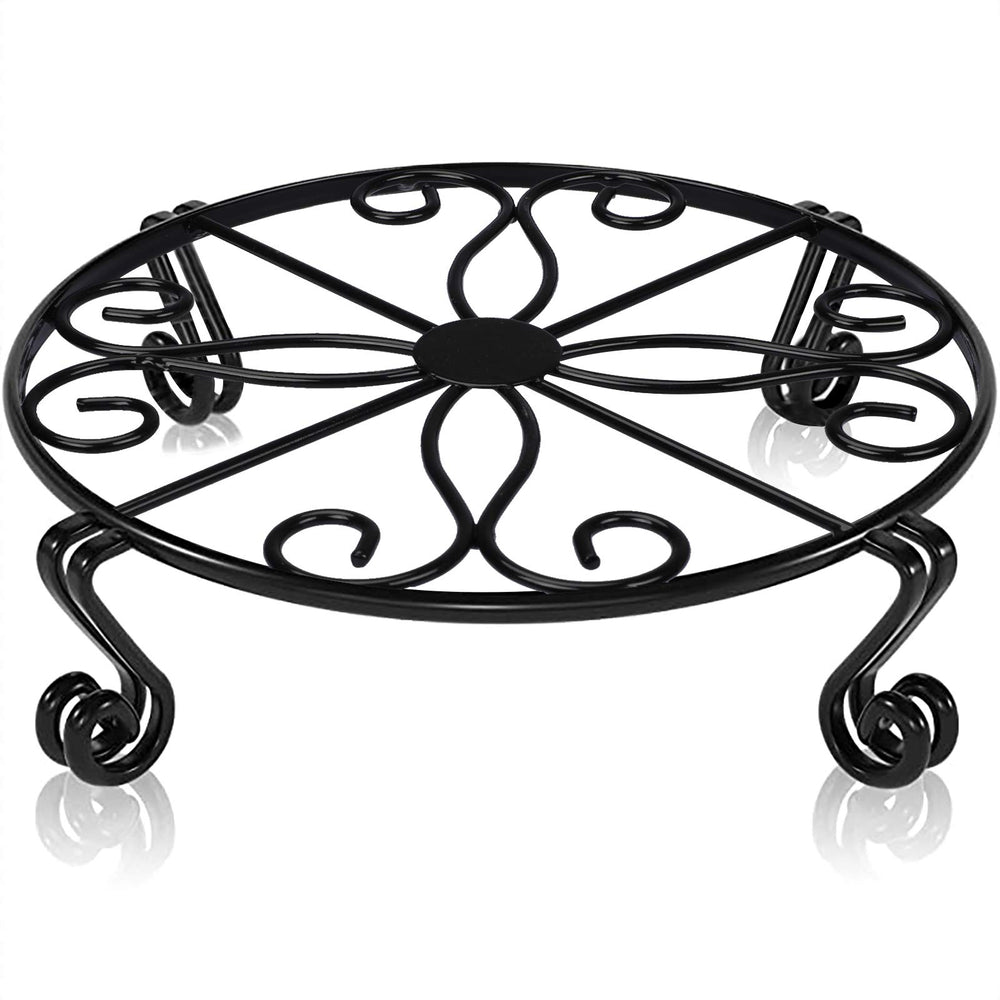 Autopromake 12-inch plant stand side view with black finish