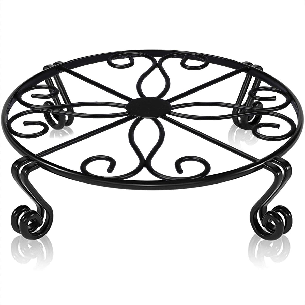 Autopromake 12-inch plant stand side view with black finish