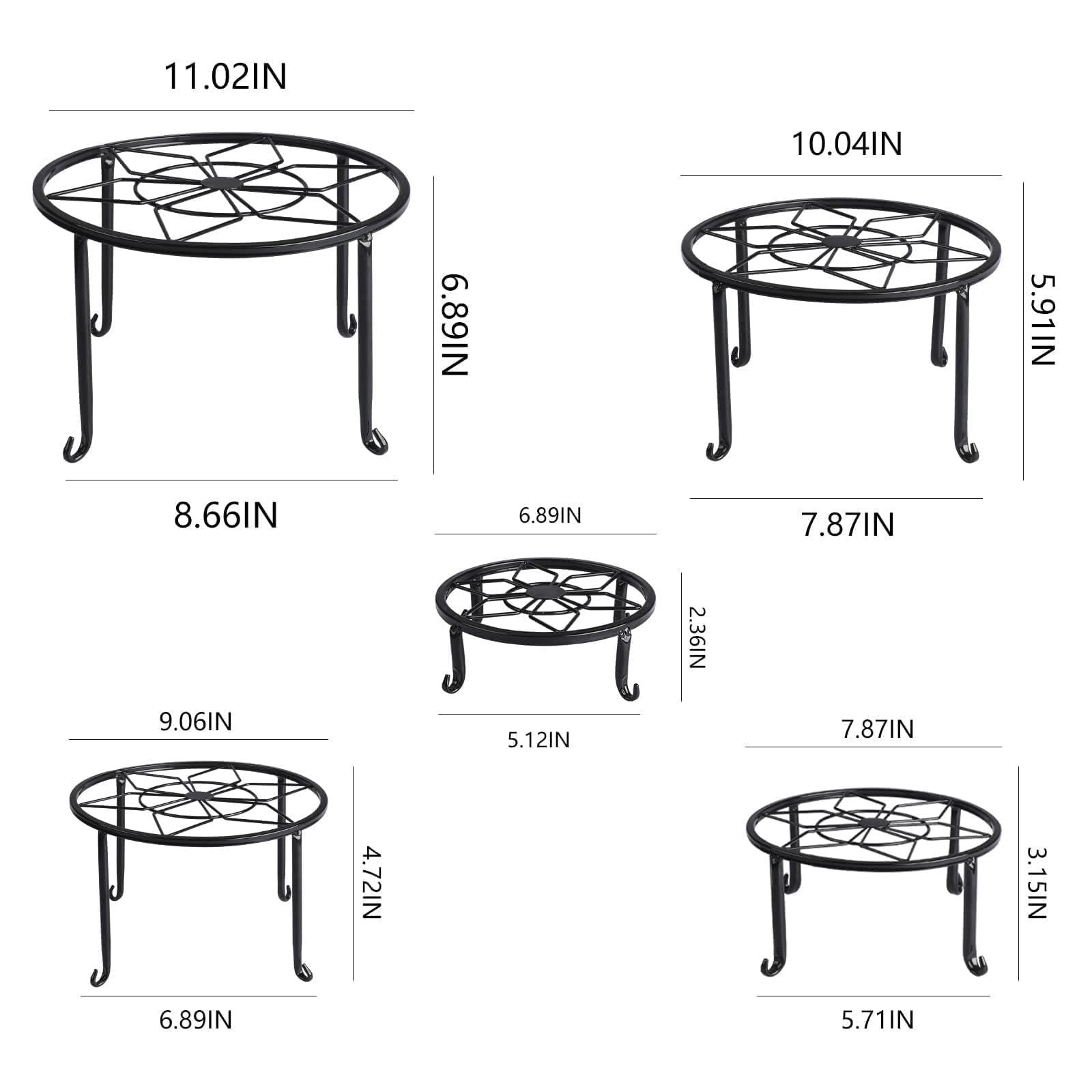 Autopromake plant stand featuring 10-inch diameter, black finish