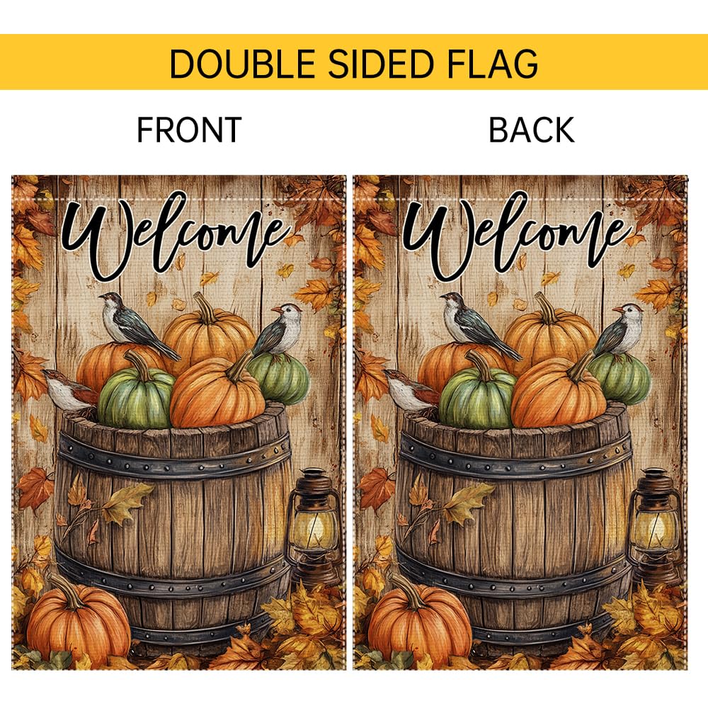 Autumn leaves design on the RMXJKIIU garden flag