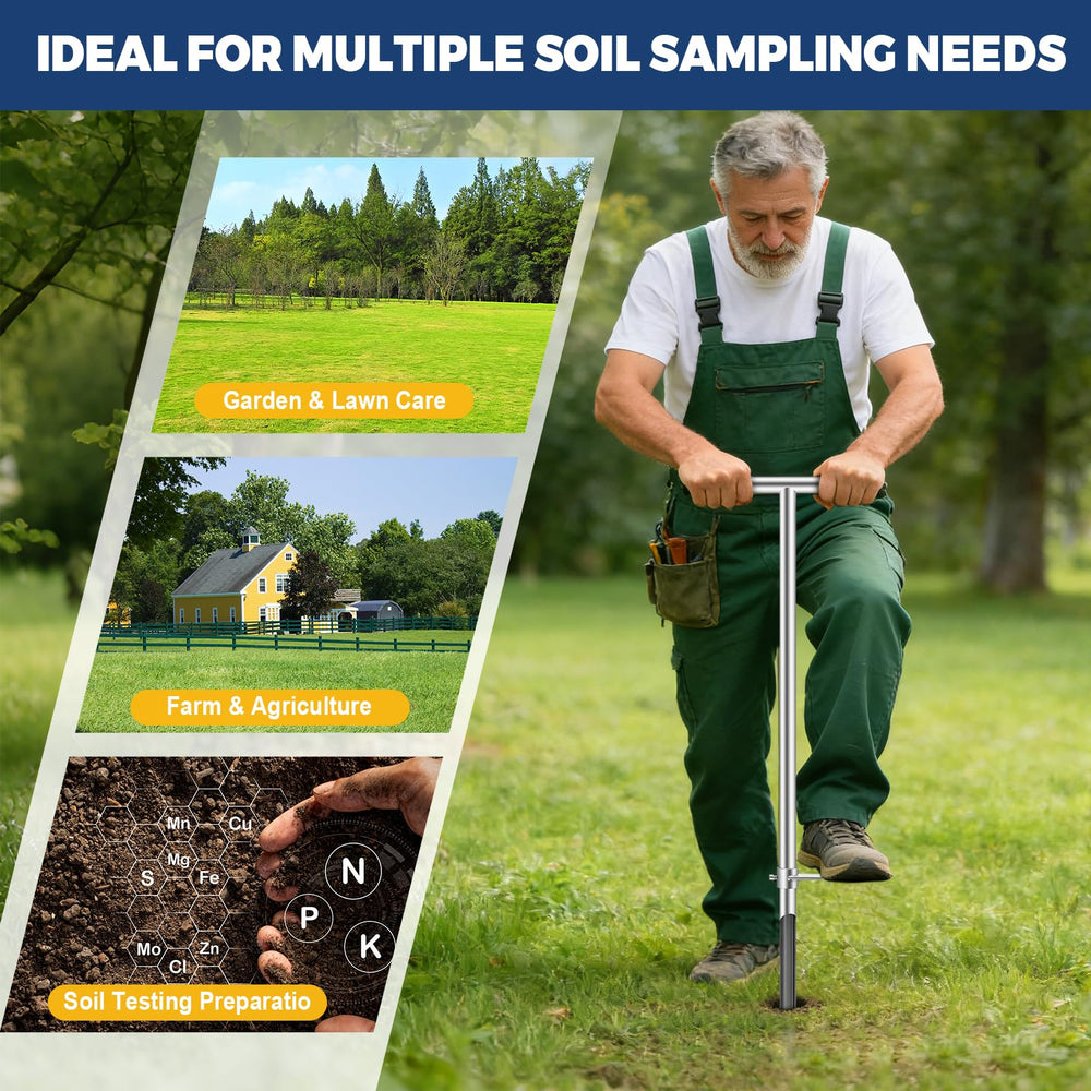 AUZEKER soil probe alongside collected soil samples