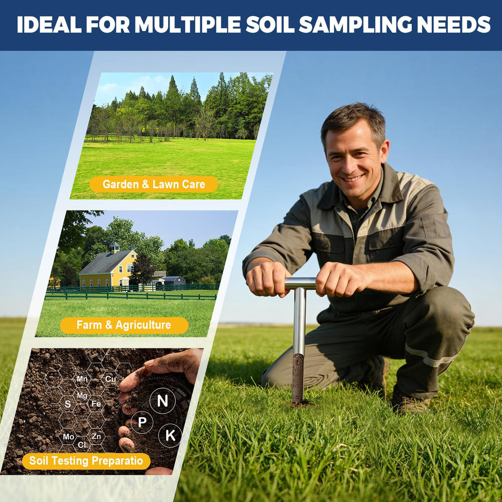 AUZEKER soil sampler with ergonomic T-handle grip