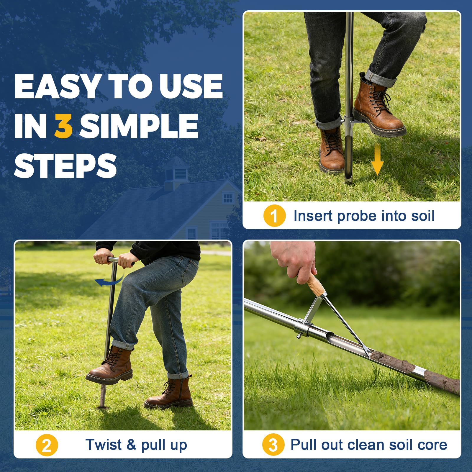 AUZEKER soil sampling tool in a garden setting