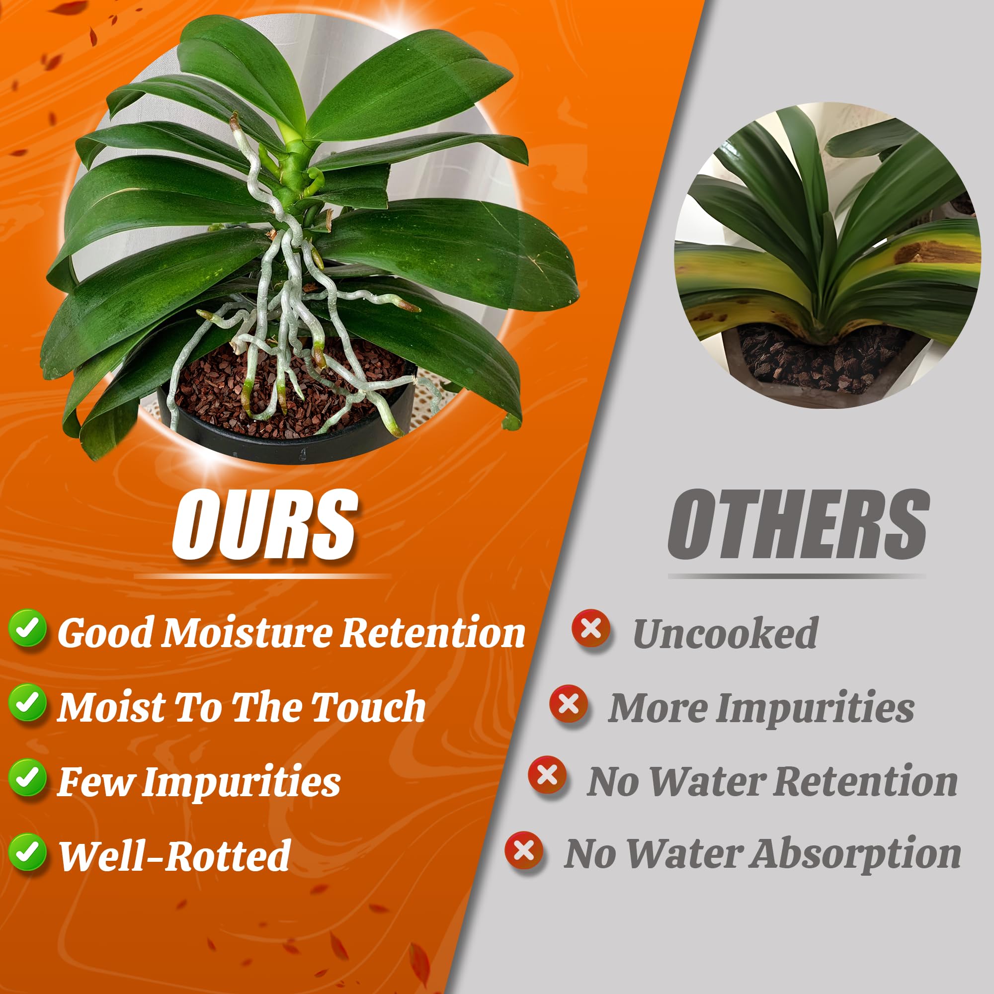 Avalution Orchid Potting Bark 3QT with plants in a garden setting