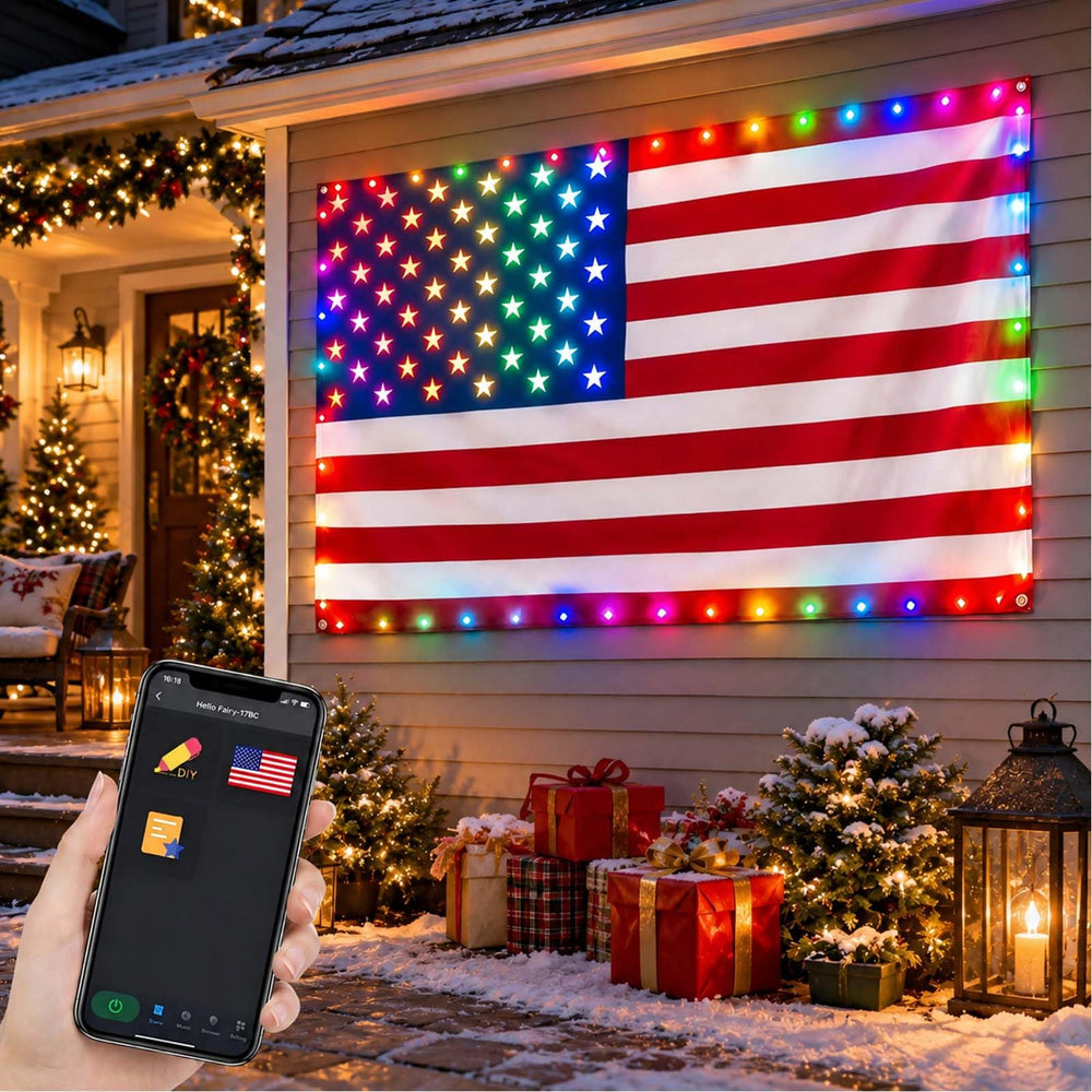 Avatar Controls Lighted American Flag 3x5 FT front view