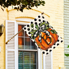 AVOIN colorlife Fall Flag showing double-sided pumpkin design
