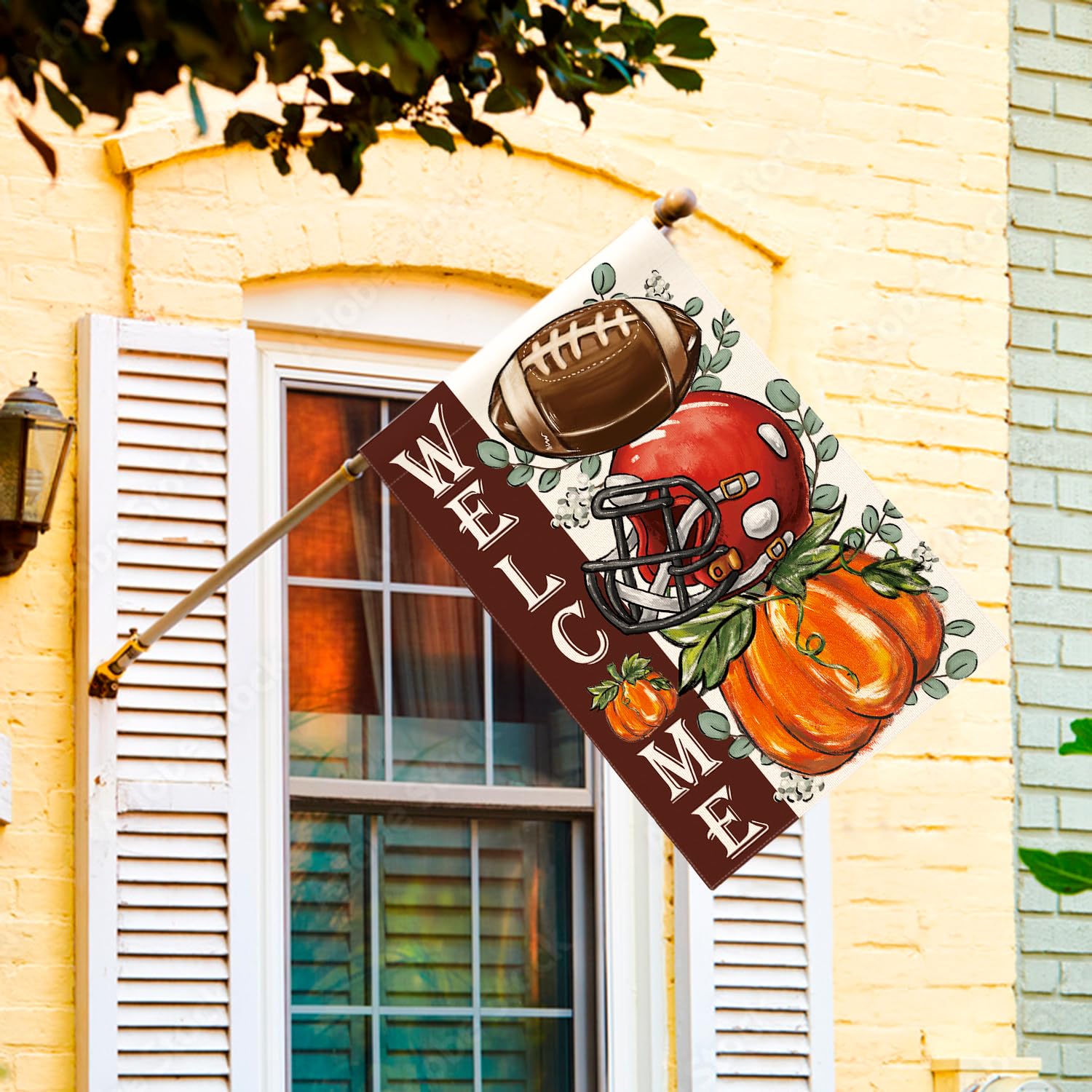 AVOIN colorlife Fall Football House Flag double-sided design