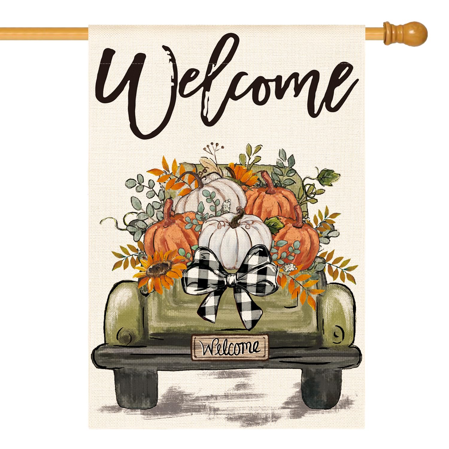 AVOIN colorlife Fall House Flag front view, 28x40 inch