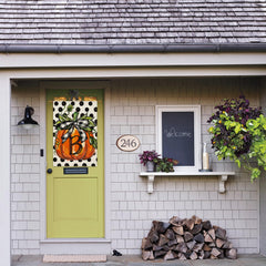 AVOIN colorlife Fall Monogram Flag attached to standard pole
