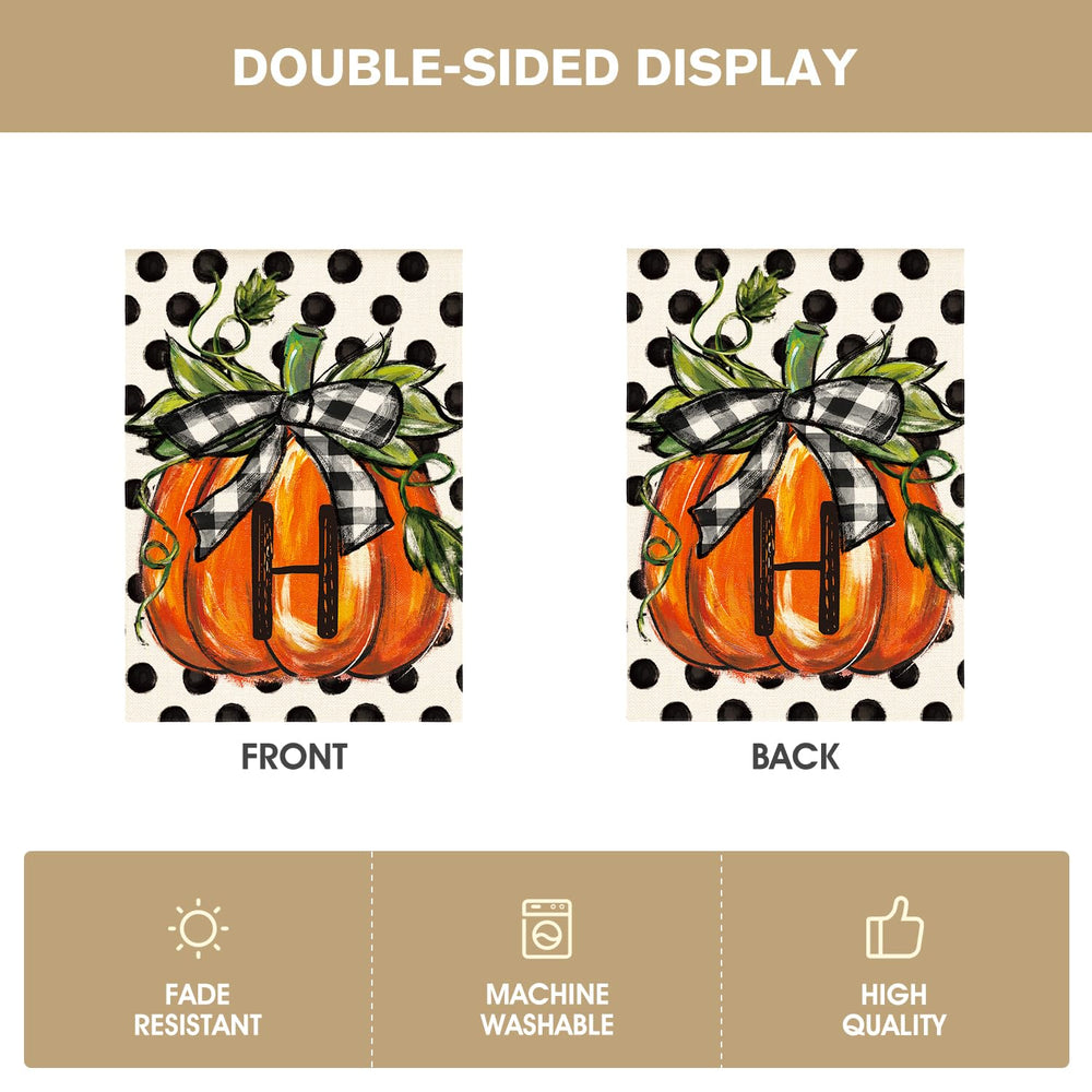 AVOIN colorlife Fall Monogram Letter H House Flag in packaging