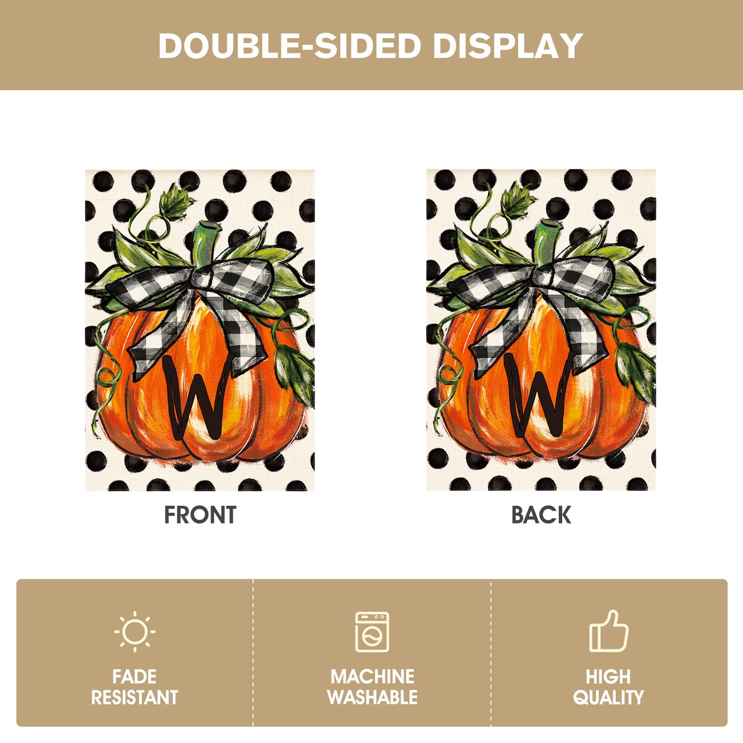 AVOIN colorlife Fall Monogram Letter W House Flag packaging
