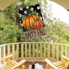 AVOIN colorlife Happy Fall Pumpkin House Flag close-up of sleeve
