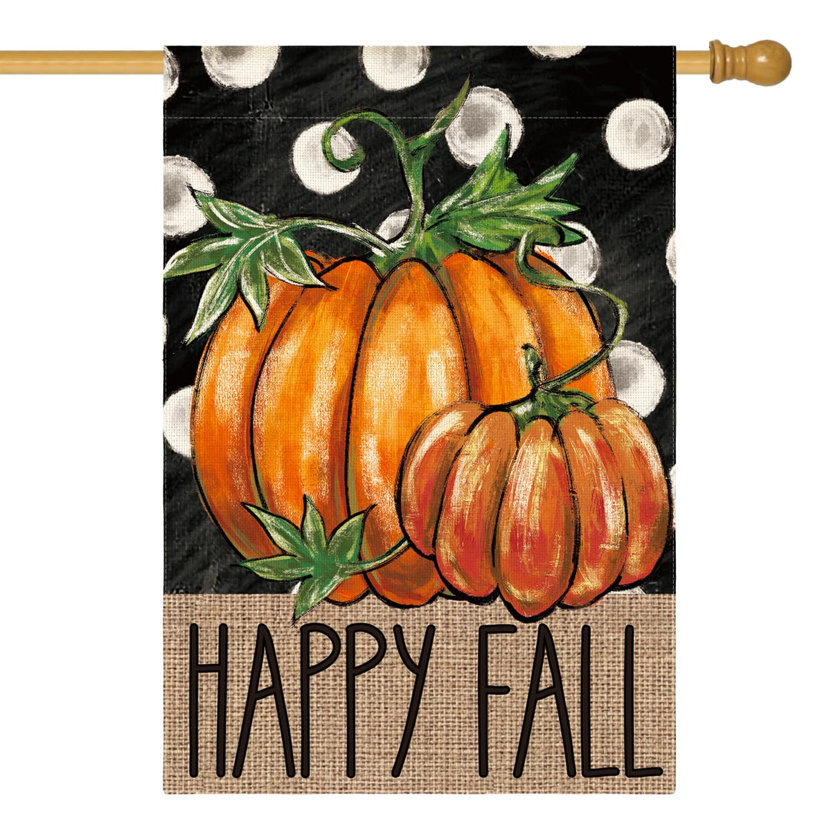AVOIN colorlife Happy Fall Pumpkin House Flag front view