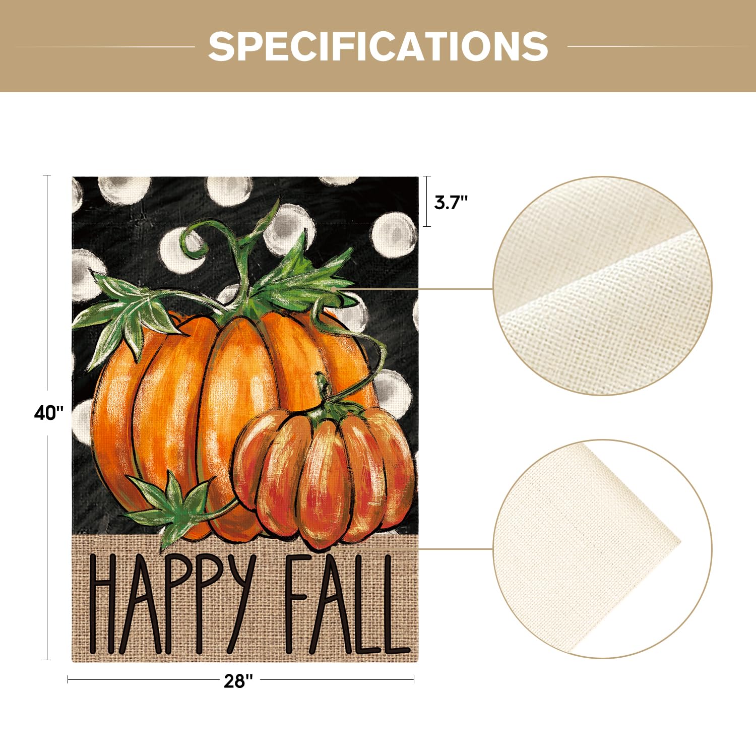 AVOIN colorlife Happy Fall Pumpkin House Flag on a standard flagpole