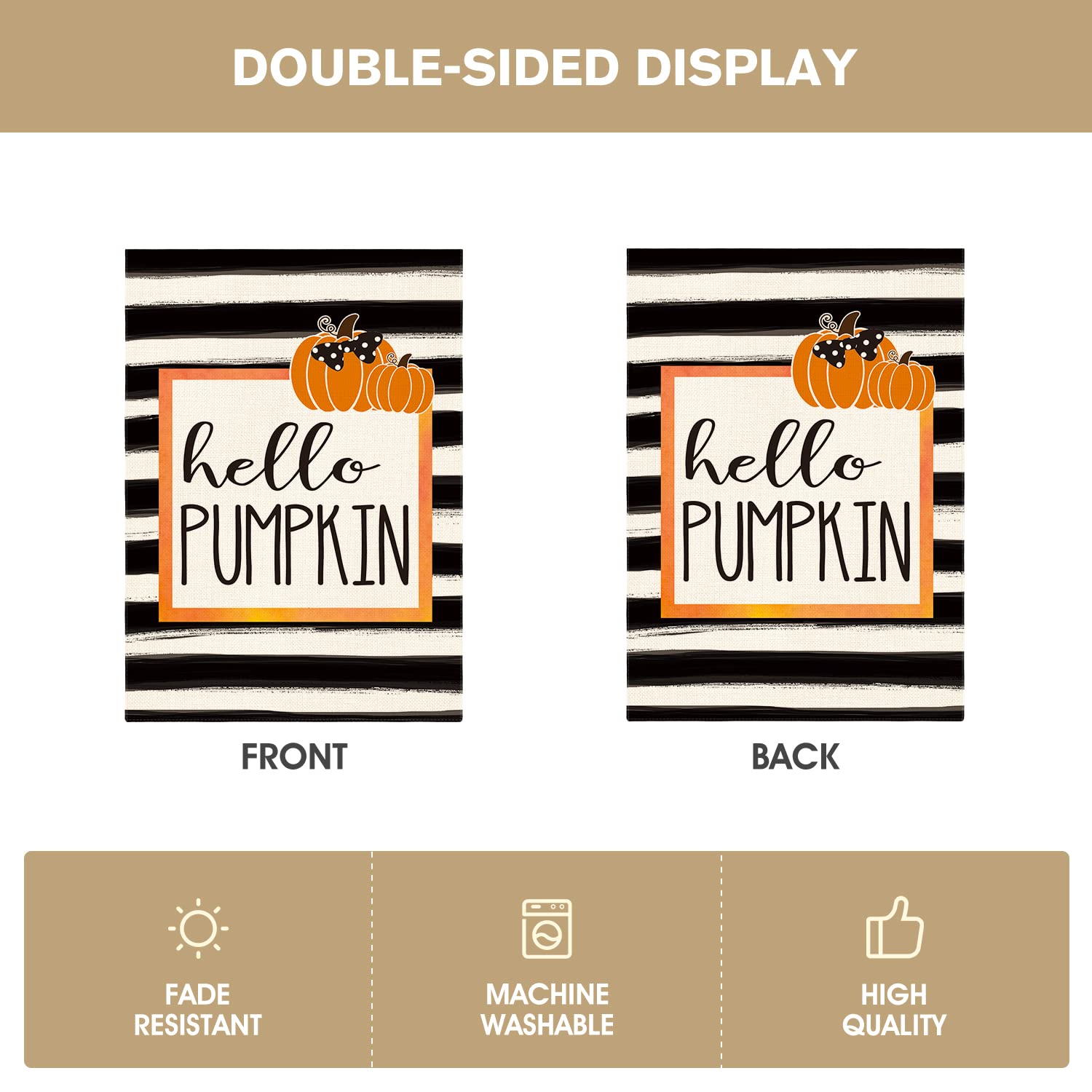 AVOIN colorlife Hello Pumpkin Fall House Flag packaging view