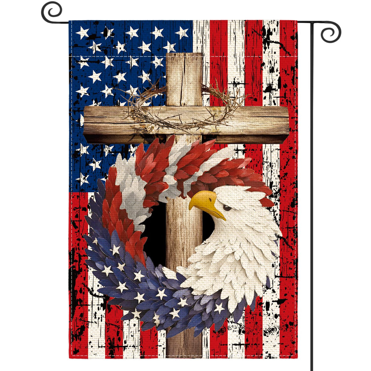 AVOIN colorlife patriotic garden flag 12x18 inches front view