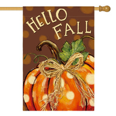 AVOIN colorlife Pumpkin Hello Fall House Flag front view