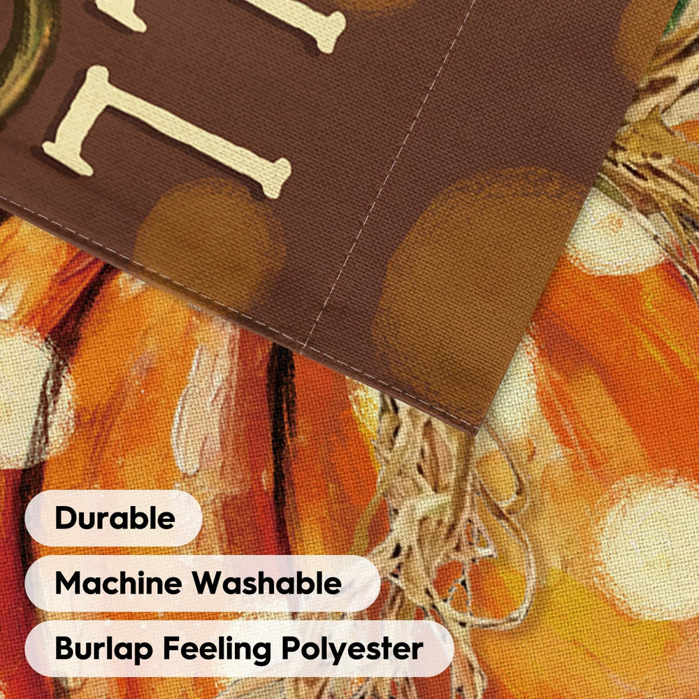 AVOIN colorlife Pumpkin Hello Fall House Flag on porch