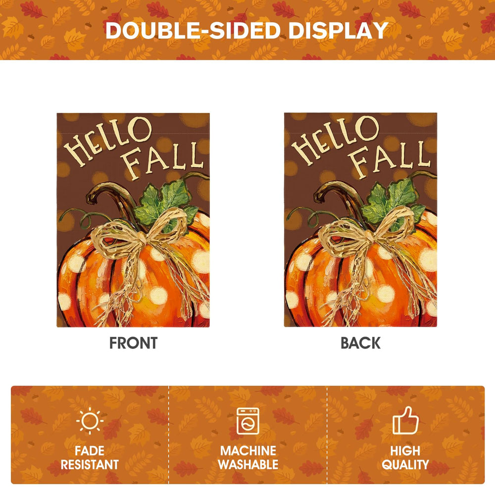 AVOIN colorlife Pumpkin Hello Fall House Flag packaging