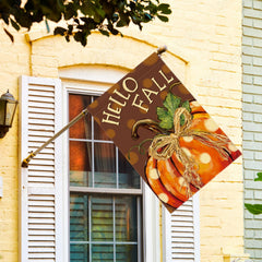 AVOIN colorlife Pumpkin Hello Fall House Flag side view