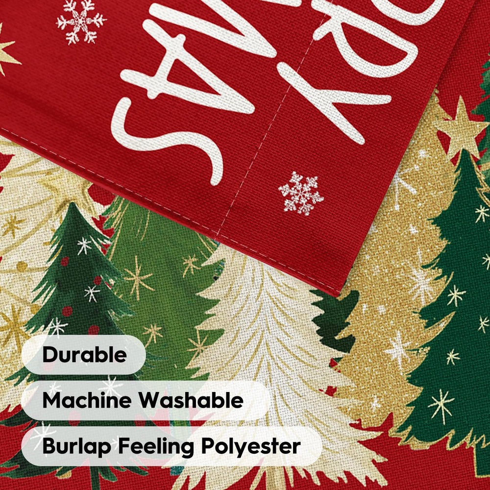 AVOIN colorlife Red Christmas Flag in outdoor setting