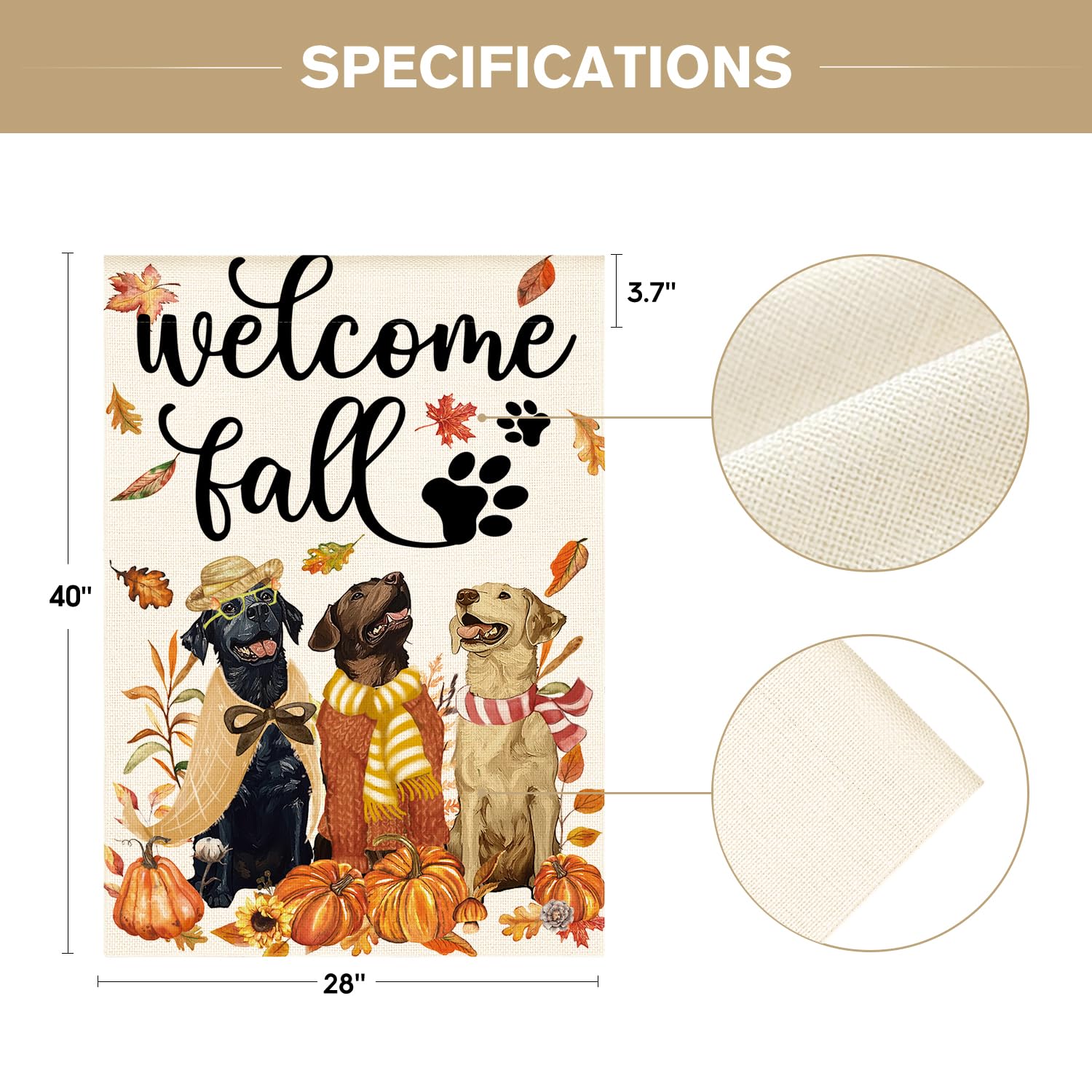 AVOIN colorlife Welcome Fall Dog House Flag in outdoor setting