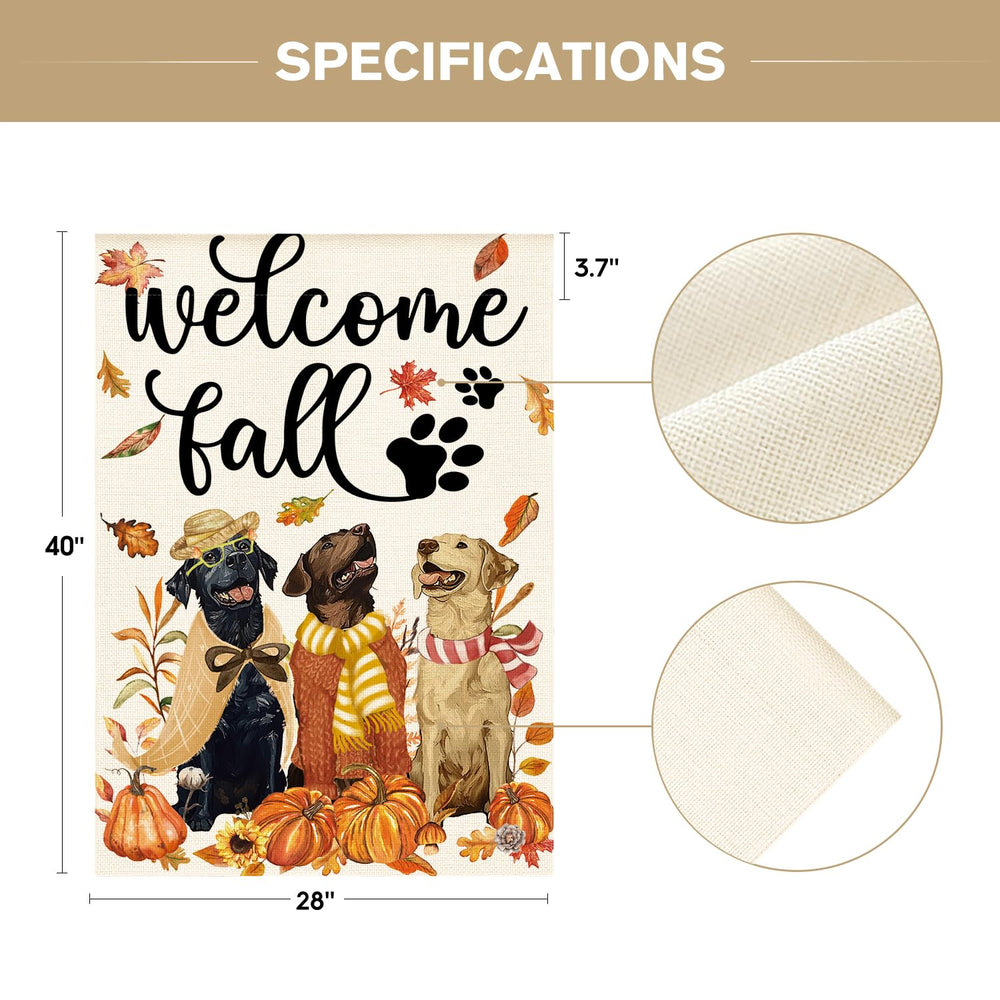 AVOIN colorlife Welcome Fall Dog House Flag in outdoor setting
