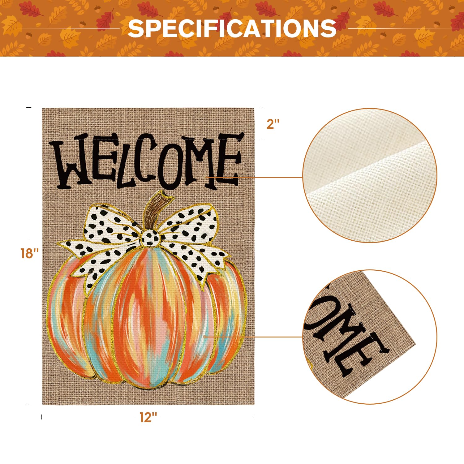 AVOIN colorlife Welcome Fall Garden Flag folded for storage