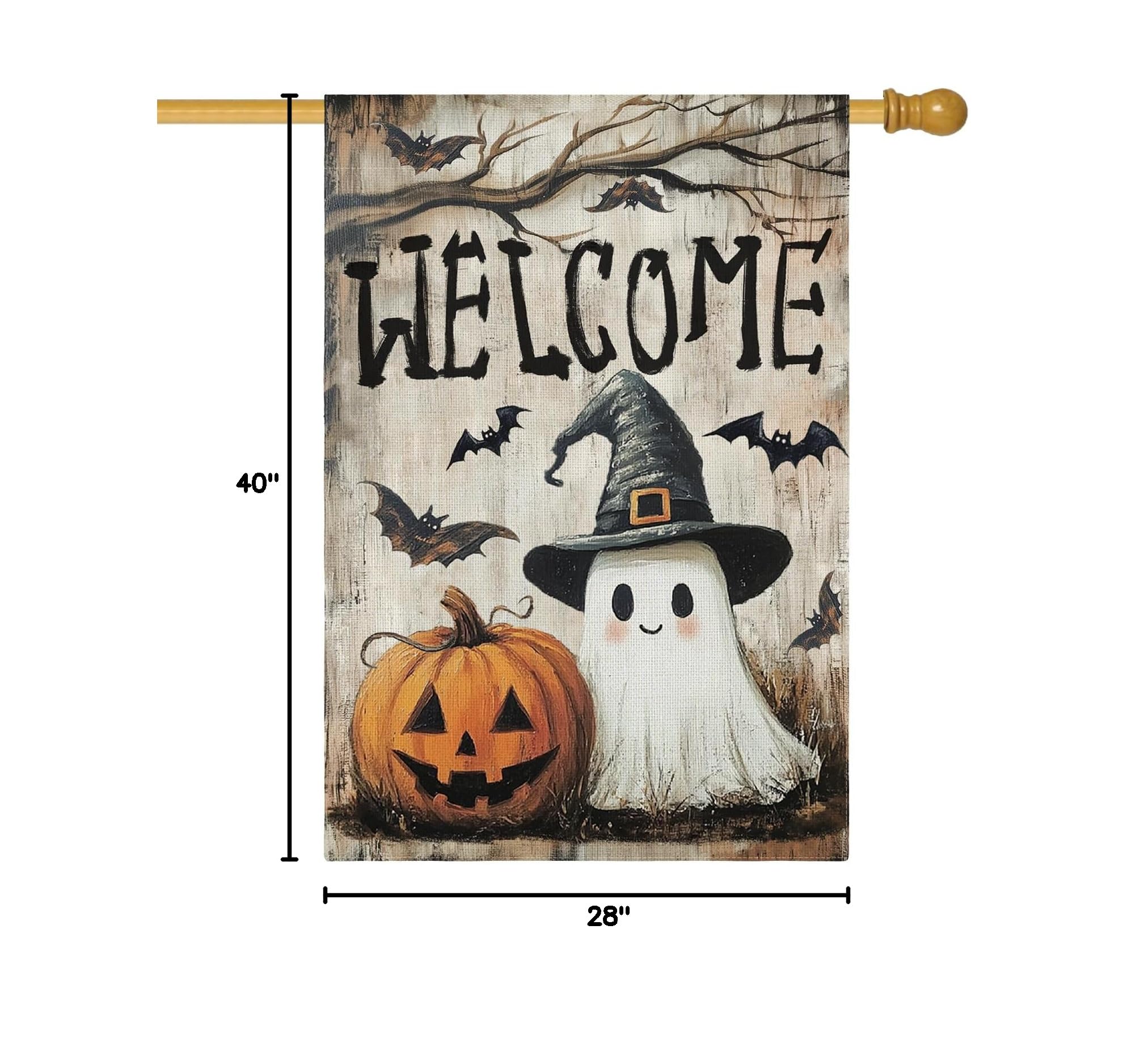 AVOIN colorlife Welcome Halloween flag showing vibrant colours