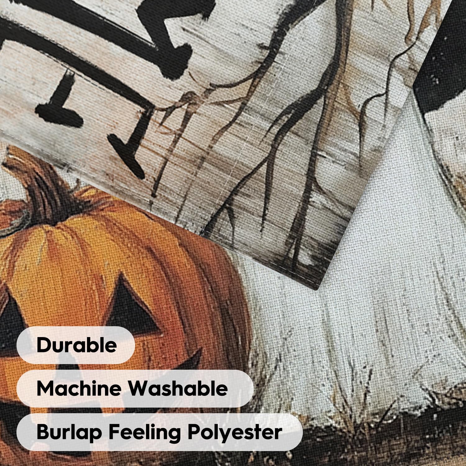 AVOIN colorlife Welcome Halloween flag with autumn decorations