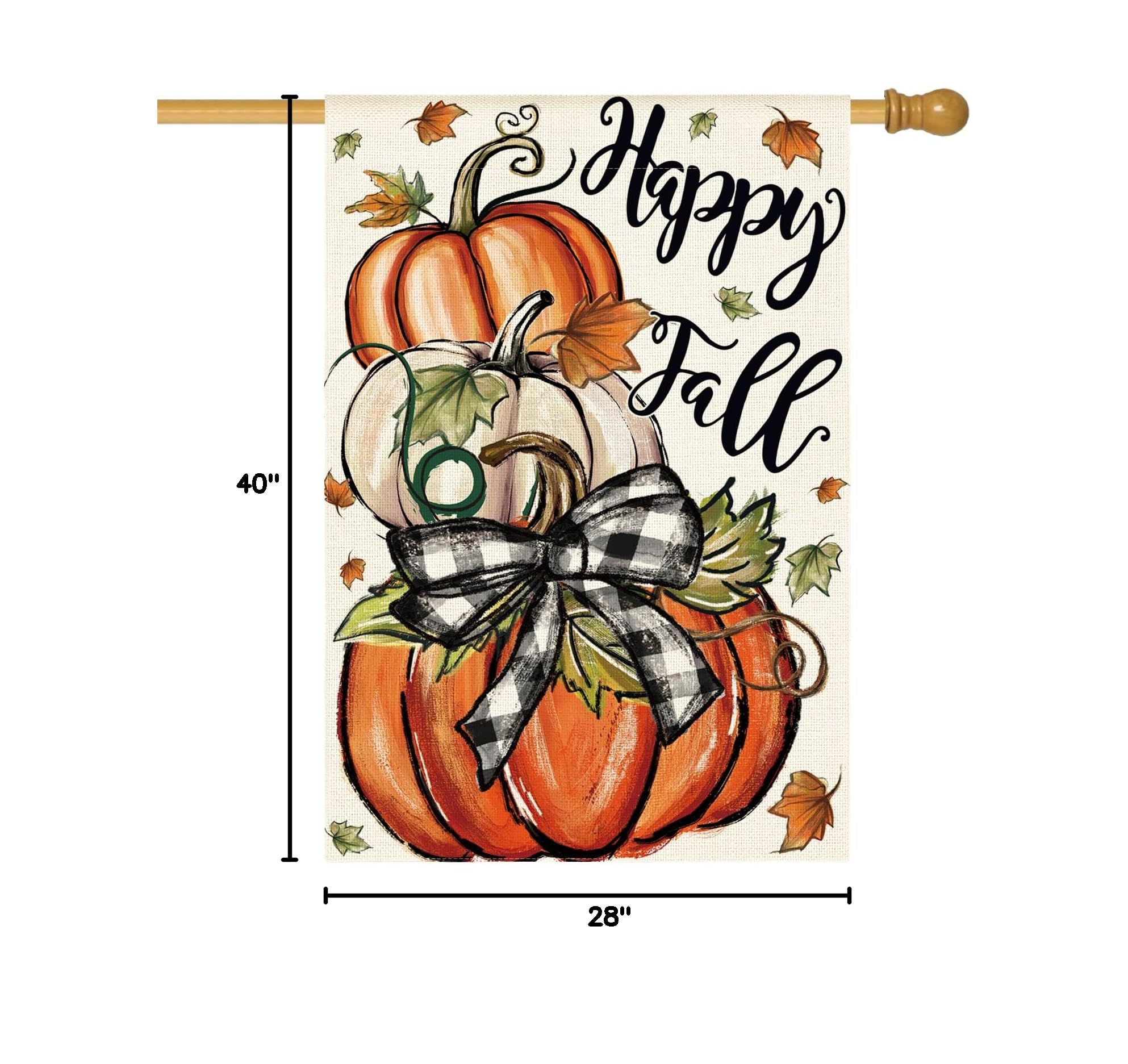 AVOIN Happy Fall House Flag folded showing material texture
