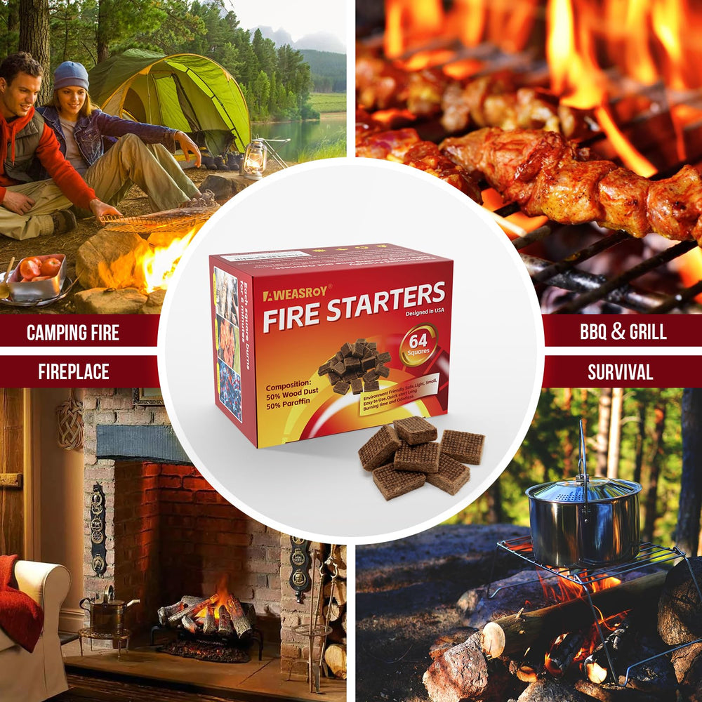 AWEASROY Fire Starter Squares displayed on a table