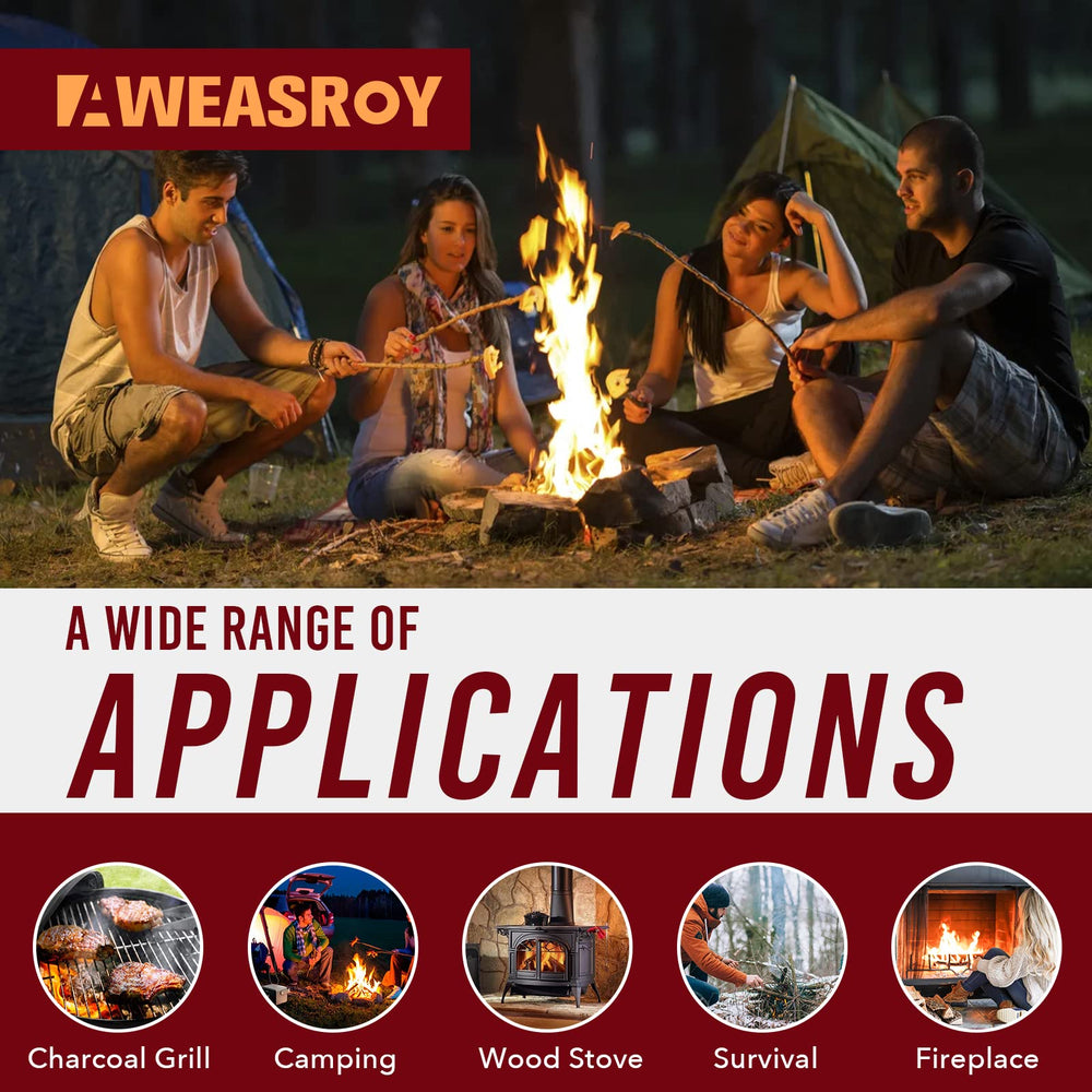 AWEASROY Fire Starter Squares in a backpack for hiking