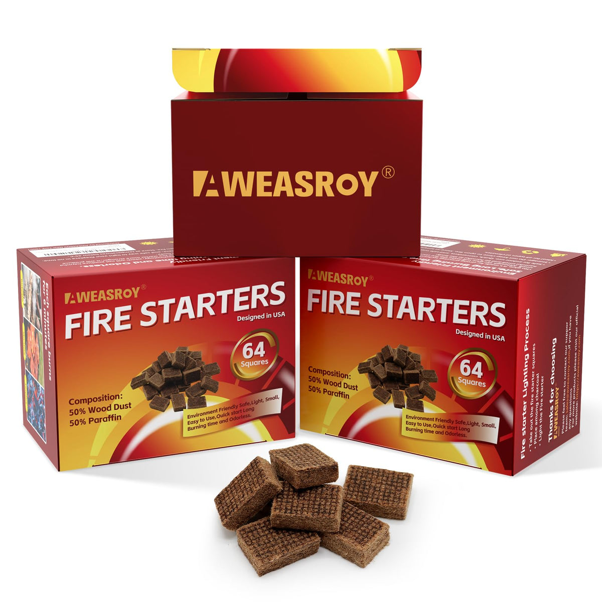 AWEASROY Fire Starters 192 count package front view