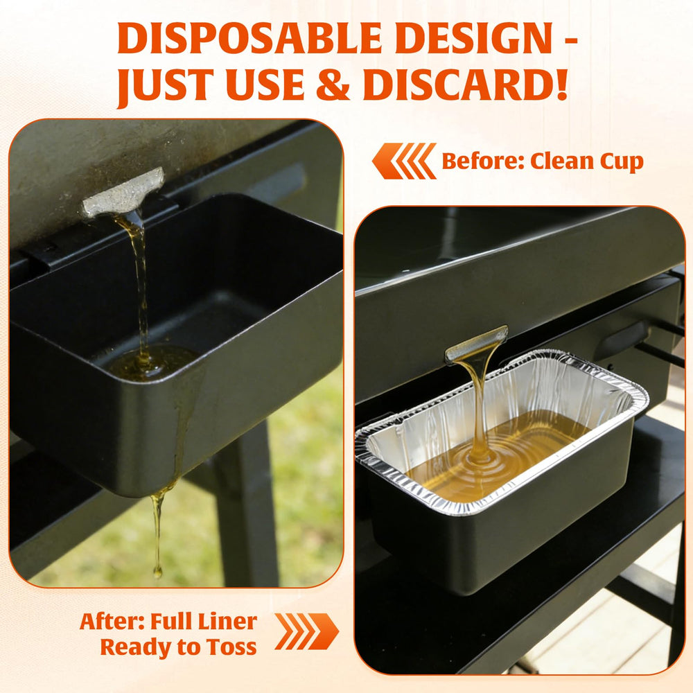 AWEASROY grease cup liners used in a Blackstone grill