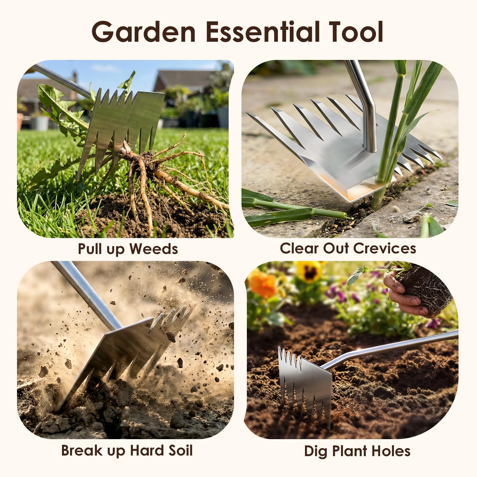 awrose Weed Puller Tool demonstrating adjustable handle length