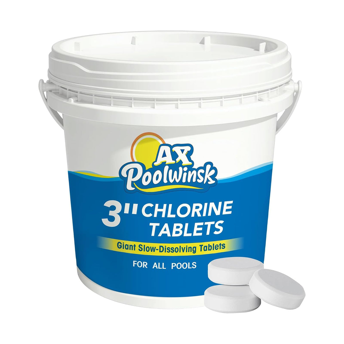 AX Poolwinsk 3 Inch Chlorine Tablets 5 lbs front view