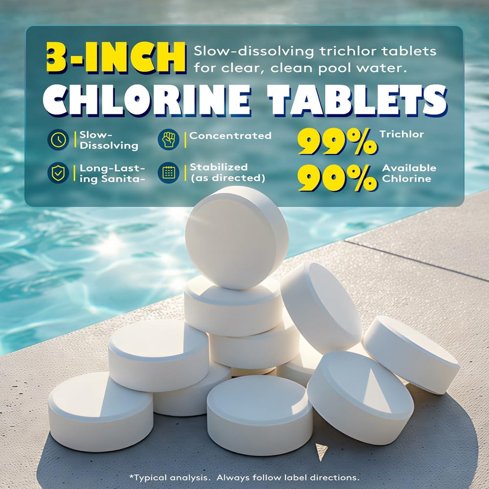 AX Poolwinsk 3 Inch Chlorine Tablets individual tablet close-up