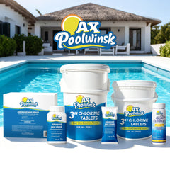 AX Poolwinsk 3 Inch Chlorine Tablets packaging side view