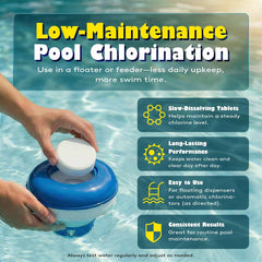 AX Poolwinsk chlorine tablets in a pool skimmer
