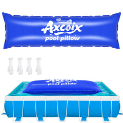 Axcoix 4x15 Ft pool pillow front view in blue
