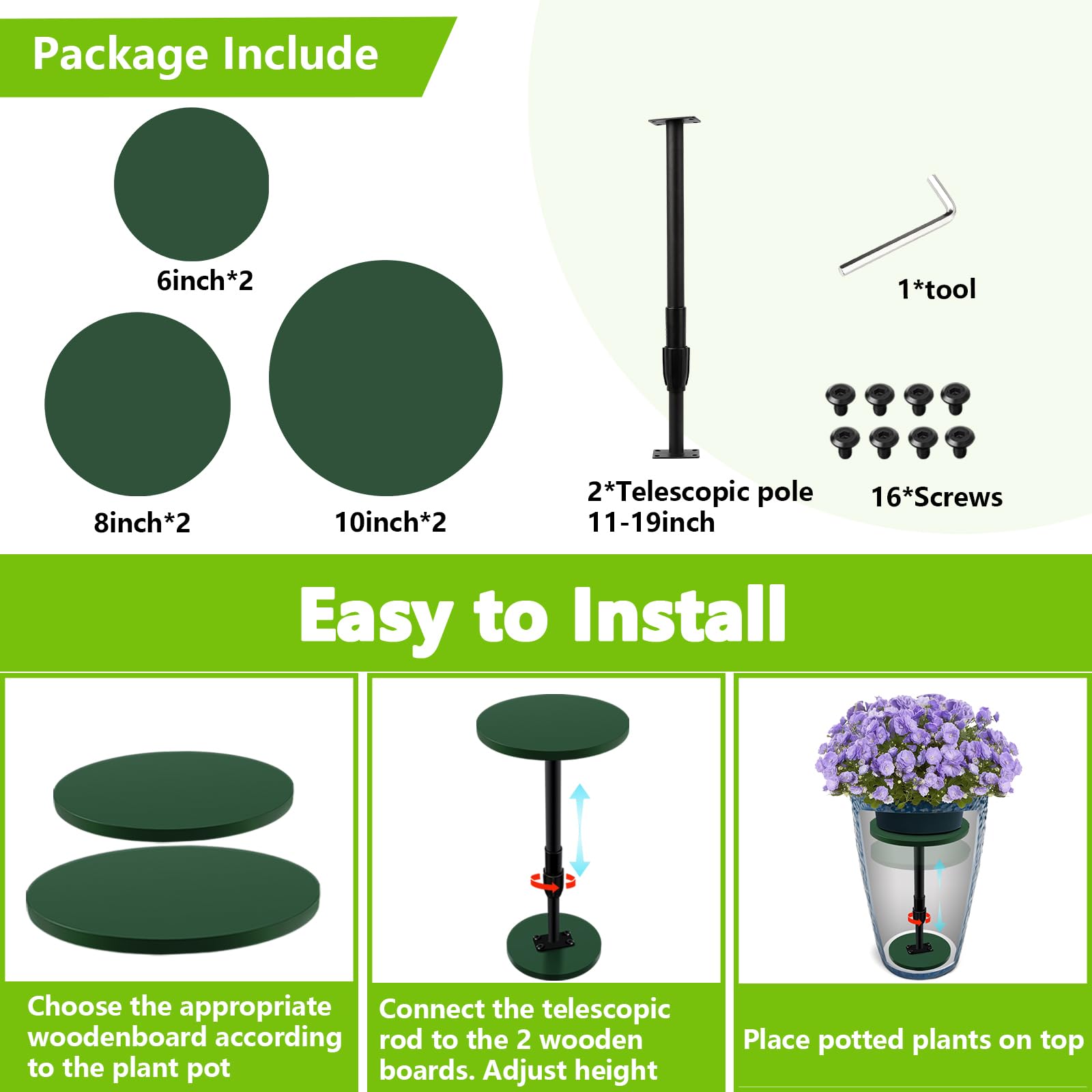 Axcoix Plant Riser with green finish