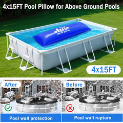 Axcoix pool pillow showing double Boston valve