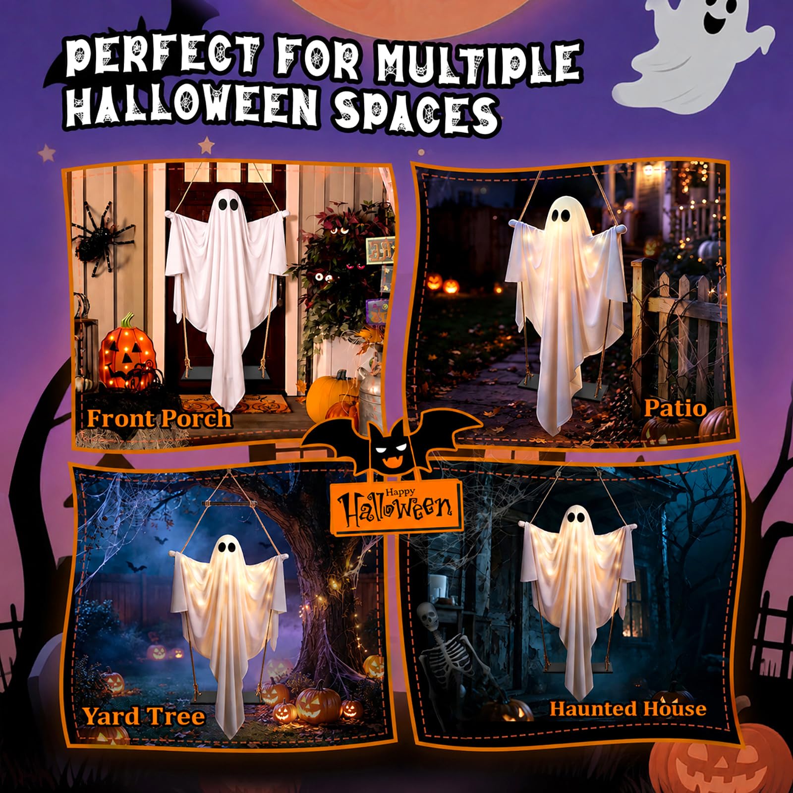 Axcoix Swinging Ghost Decoration folded for storage