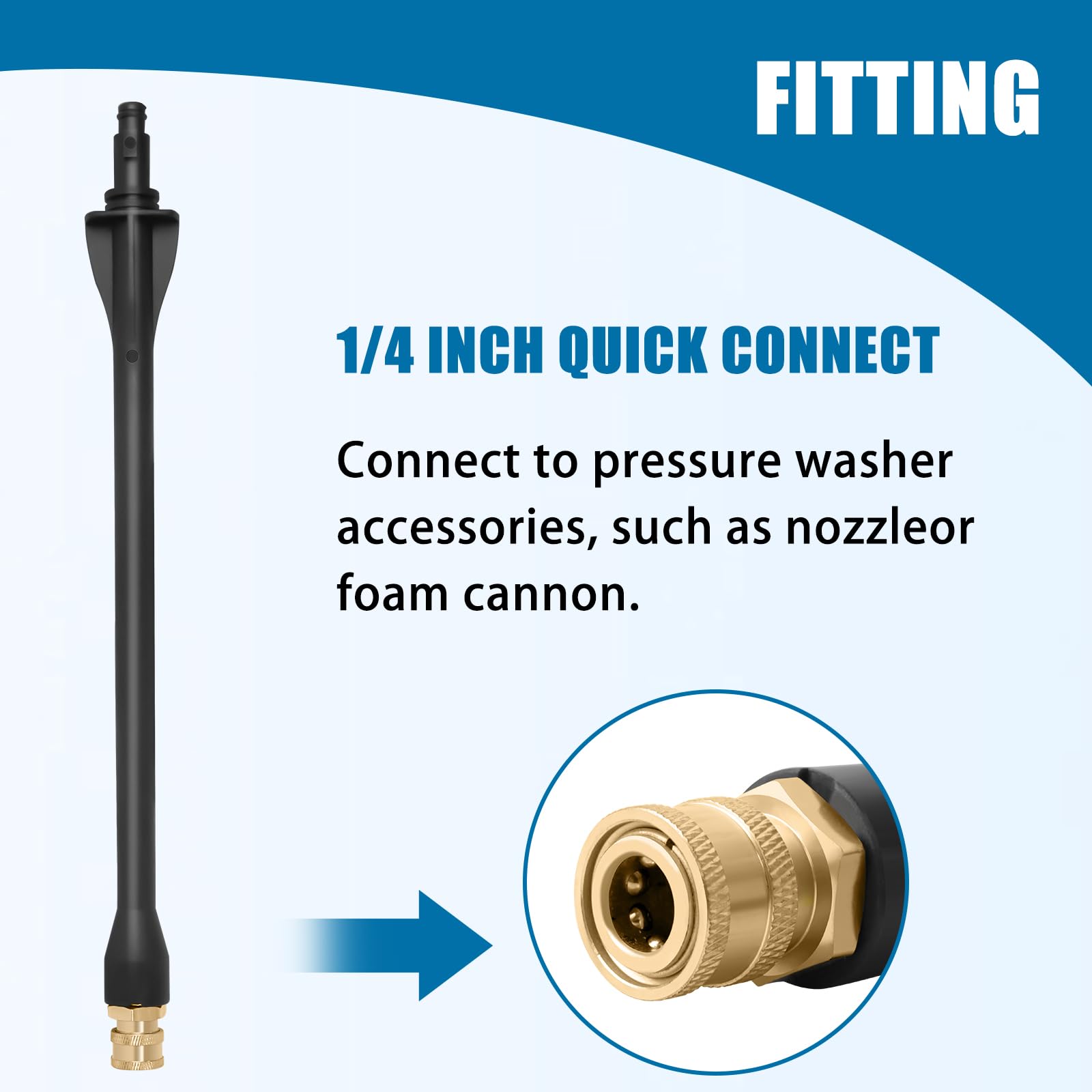 Axfvd pressure washer wand alongside cleaning nozzles