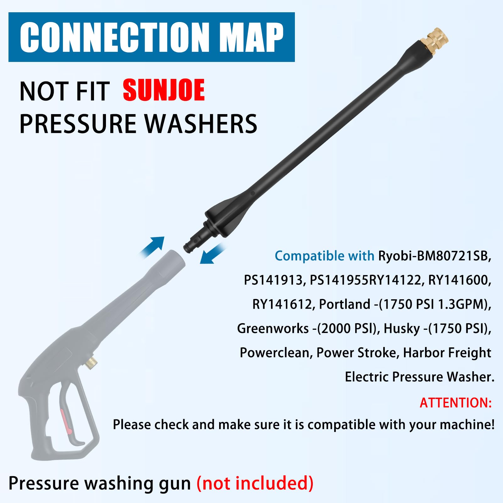 Axfvd pressure washer wand in use on a driveway