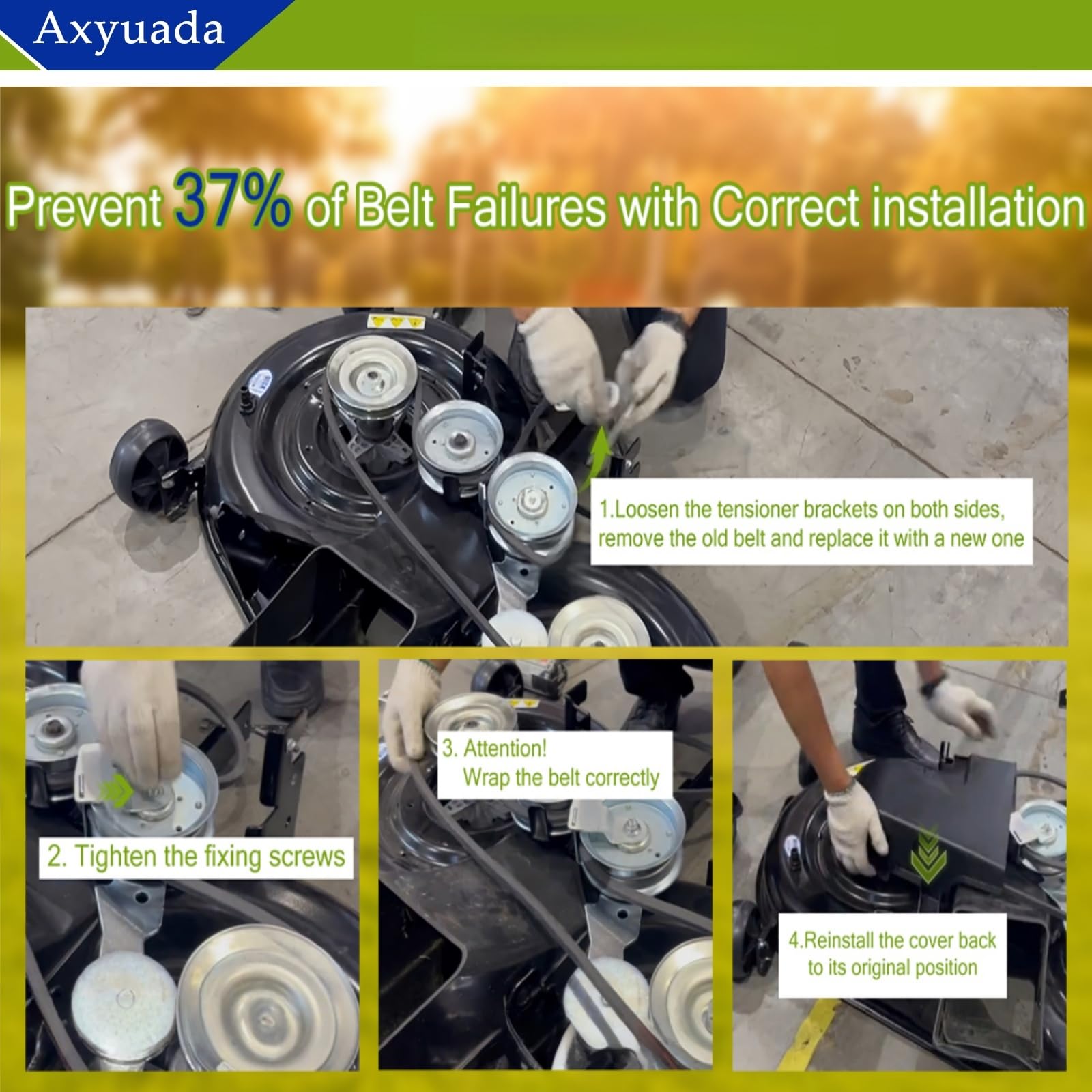 Axyuada Deck Belt 1/2 x 95 on Husqvarna mower