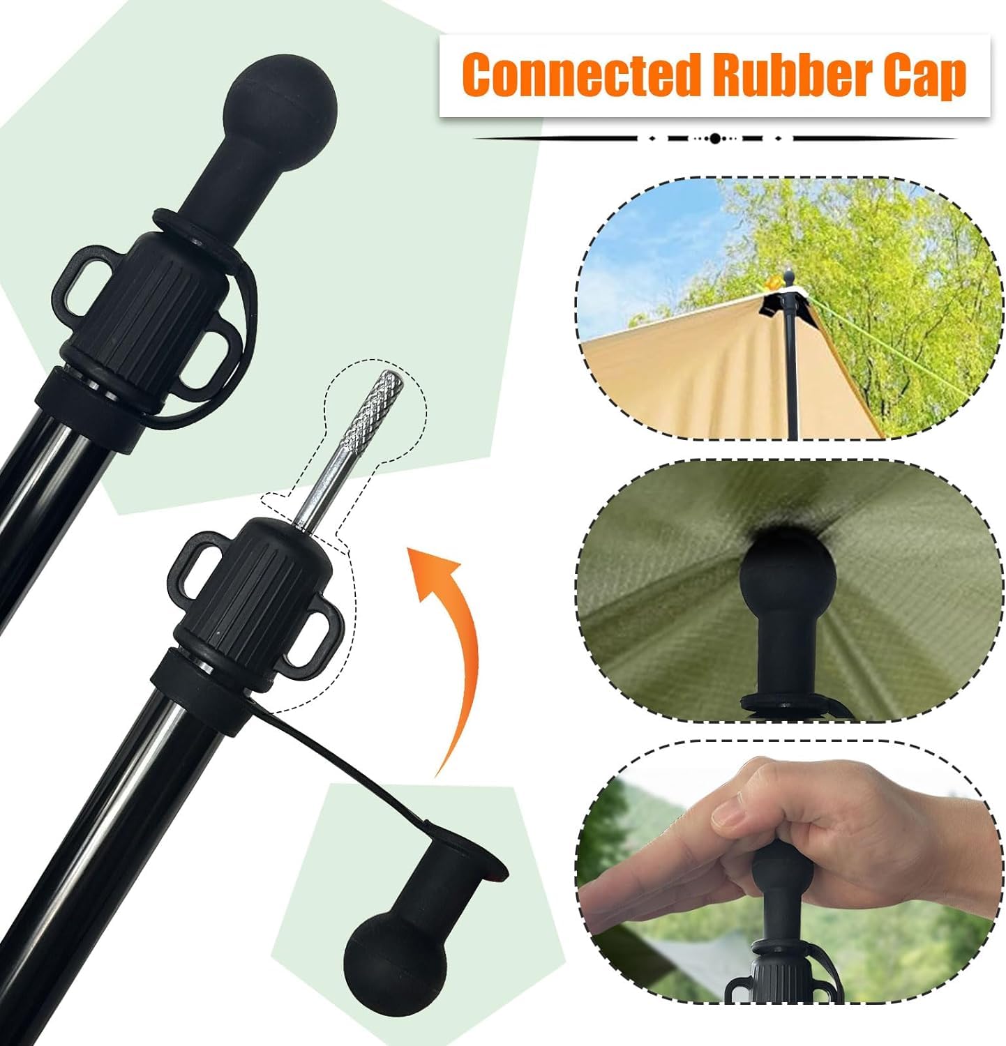 AYAMAYA Tarp Pole rubber cap for slip resistance