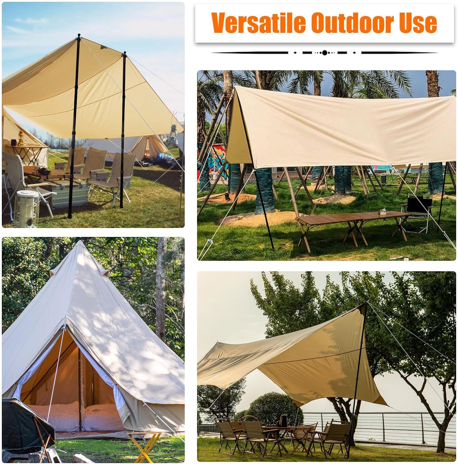 AYAMAYA Tarp Pole with anti-slip thread tip