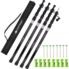 AYAMAYA Tarp Poles four-pack in black with zipper bag